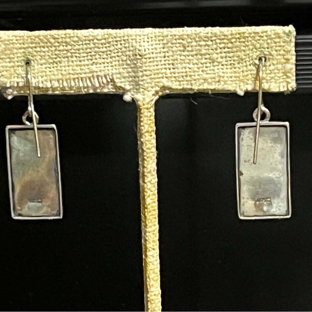 Elegant 925 Silver Rectangular Earrings - image 3